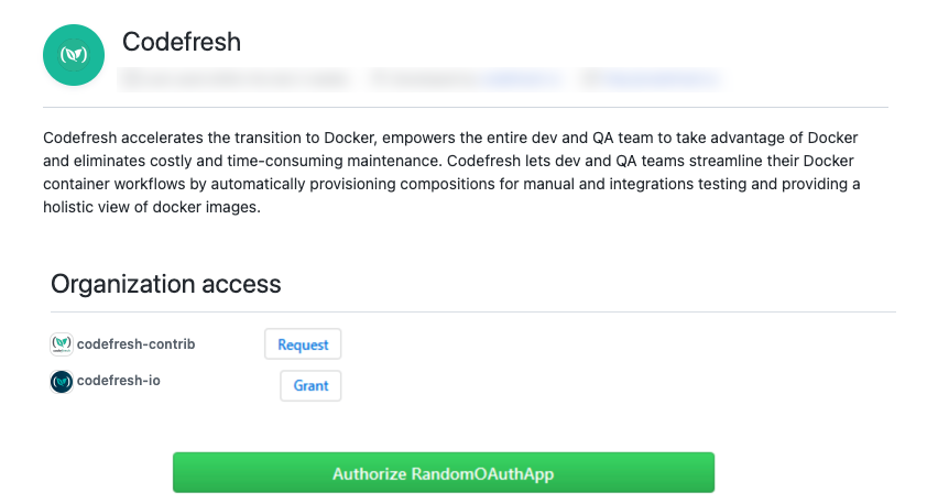 Authorize Codefresh organizations in GitHub