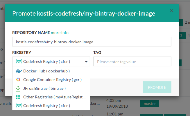Promoting a Docker image