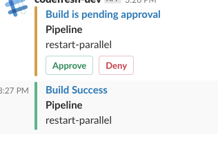 Approval step in a slack channel