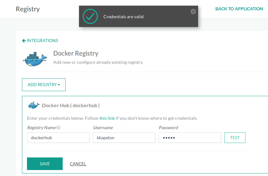 Docker Hub registry integration