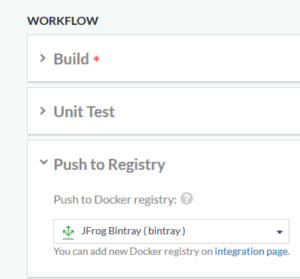 Selecting Bintray as a Docker registry