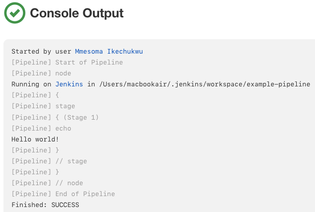 Jenkins console output
