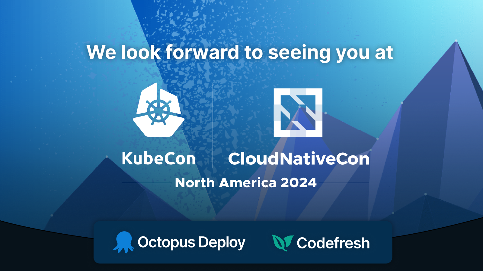 KubeCon advertisement from Octopus Deploy and Codefresh