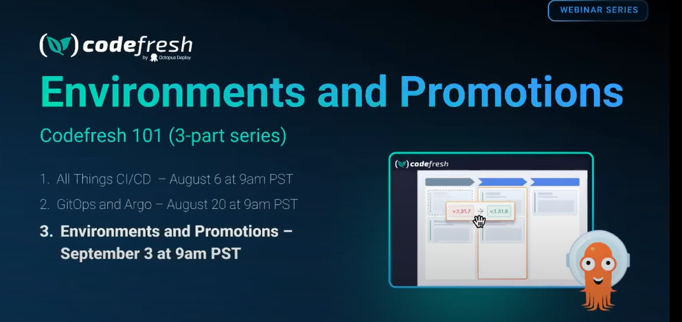 Environments and Promotions webinar screen