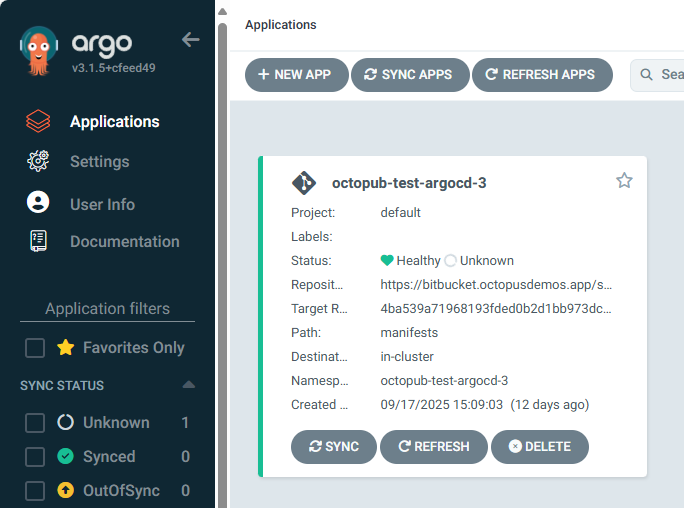 Argo CD UI